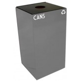 WITT GeoCube Square Recycling Receptacle w/ Round Opening - 28 gallon, Slate